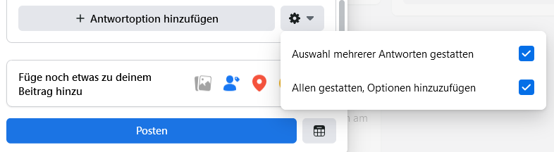 Facebook Umfragen Einstellungen ändern